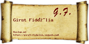 Girst Fidélia névjegykártya
